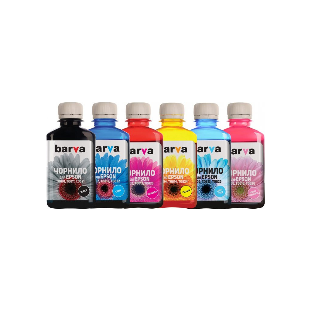 Чорнило Barva Epson T048/T080/T081, 6х180г BK/C/M/Y/LC/LM (E081-180-MP) Чорнило Barva Epson T048/T080/T081, 6х180г BK/C/M/Y/LC/LM (E081-180-MP)