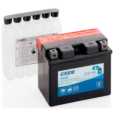 Акумулятор автомобільний EXIDE AGM 6Ah Ев (-/+) (100EN) (ETZ7-BS)
