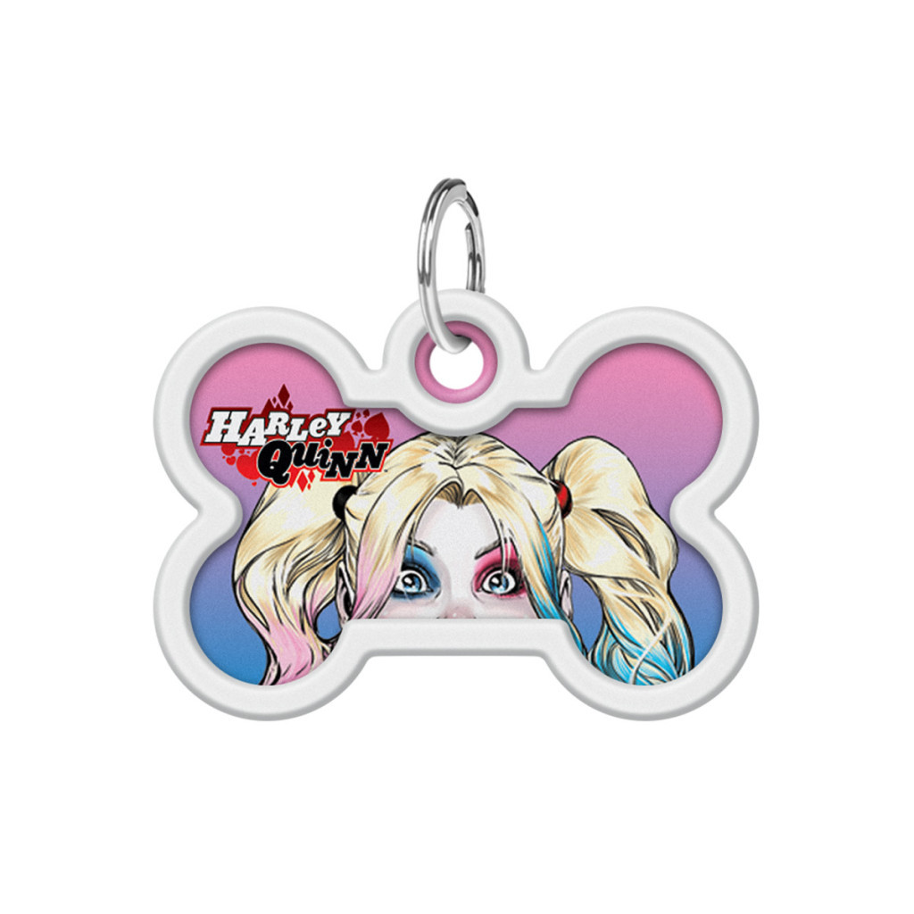 Адресник для тварин WAUDOG Smart ID з QR паспортом "Харлі Квінн" кістка 40х28 мм (0640-1001)