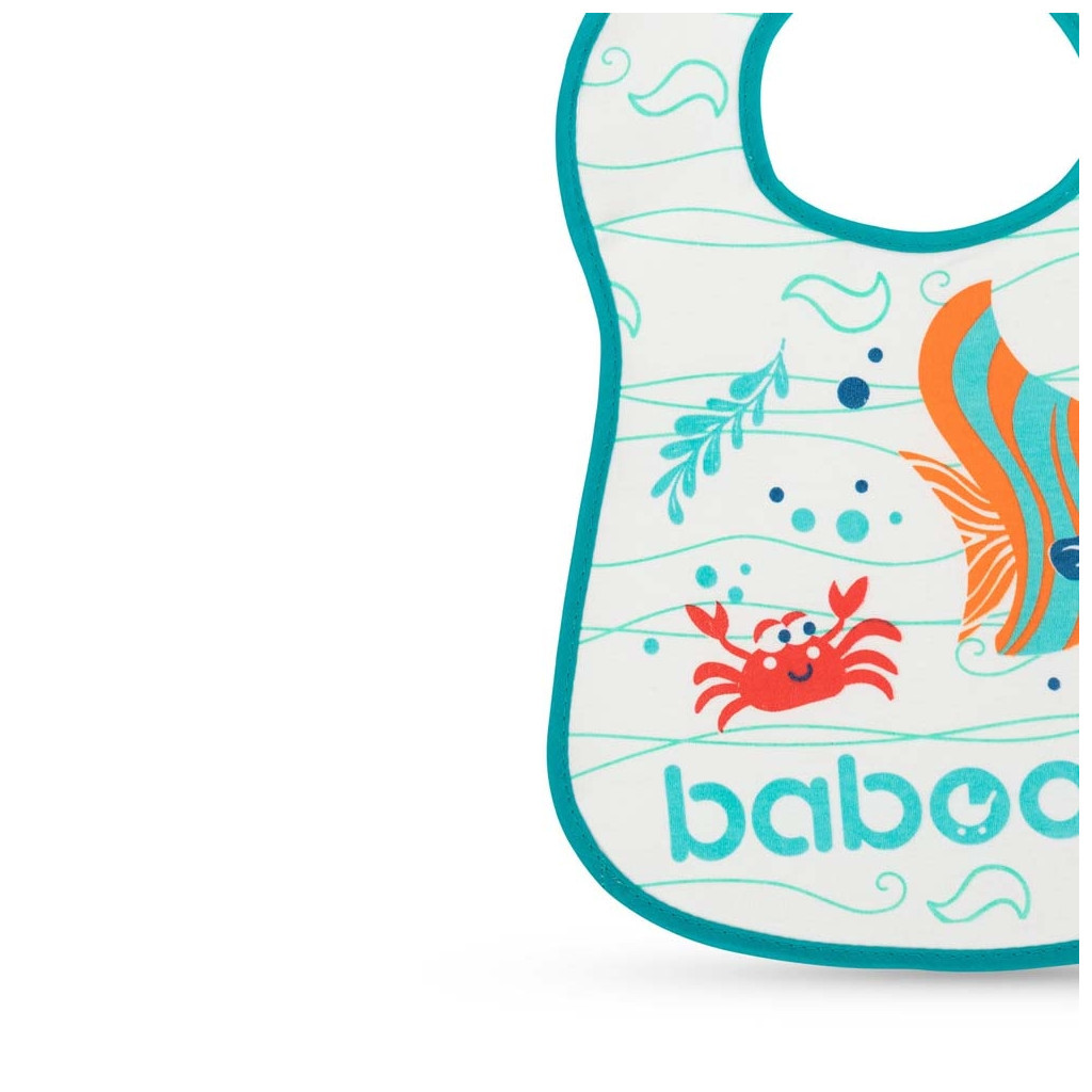 Слинявчик Baboo бавовняний Sea Life, 3+ місяців (білий) (11-010)