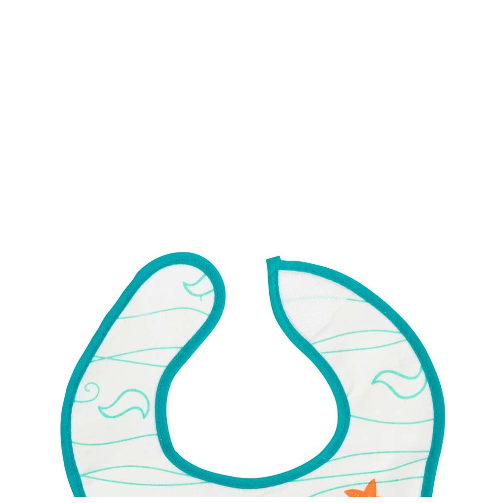 Слинявчик Baboo бавовняний Sea Life, 3+ місяців (білий) (11-010)