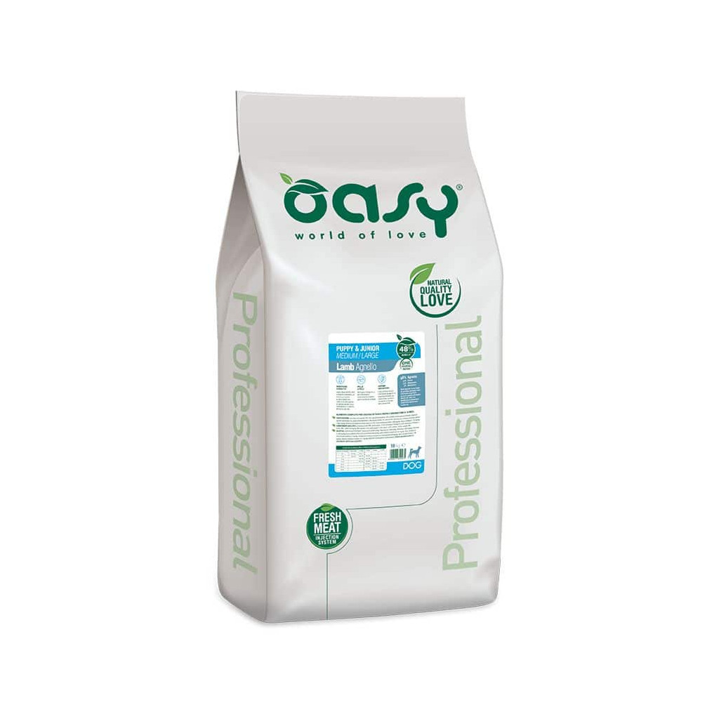 Сухий корм для собак OASY One Animal Protein PUPPY Medium/Large з ягням 18 кг (8053017349275)