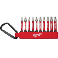Bit set Milwaukee SHOCKWAVE carabiner 2 (10 pcs) 4xPH2, 4xPZ2, 1xTX20, 1xTX25 (4932492939)