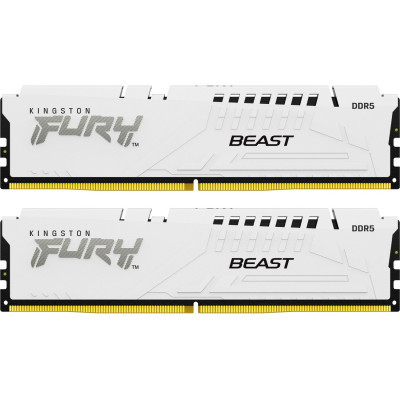 Модуль пам'яті для комп'ютера DDR5 32GB (2x16GB) 6000 MHz FURY Beast White Kingston Fury (ex.HyperX) (KF560C40BWK2-32)