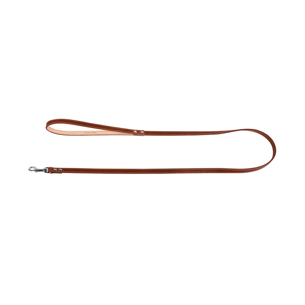 Повідець для собак Collar одинарний з прошивкою Ш 12 мм Д 122 см коричневий (04486)