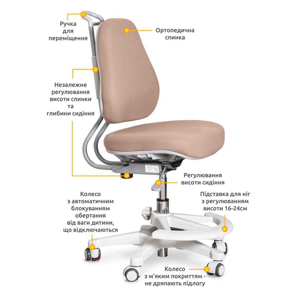 Дитяче крісло Evo-kids Mio Ergo Lite Brown (Y-507 Lite BR) Дитяче крісло Evo-kids Mio Ergo Lite Brown (Y-507 Lite BR)