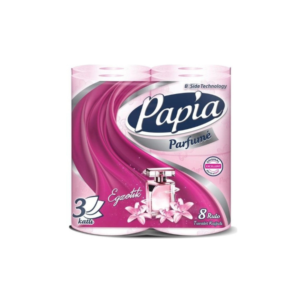 Туалетний папір Papia Parfume 3 шари 8 рулонів (8690536023448)