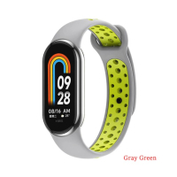 Ремінець до фітнес браслета BeCover Vents Style для Xiaomi Mi Smart Band 8 Gray-Green (709418)