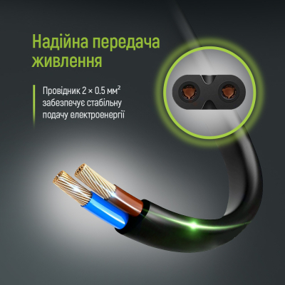 Кабель живлення C7 2m black ColorWay (CW-CBP085-BK)