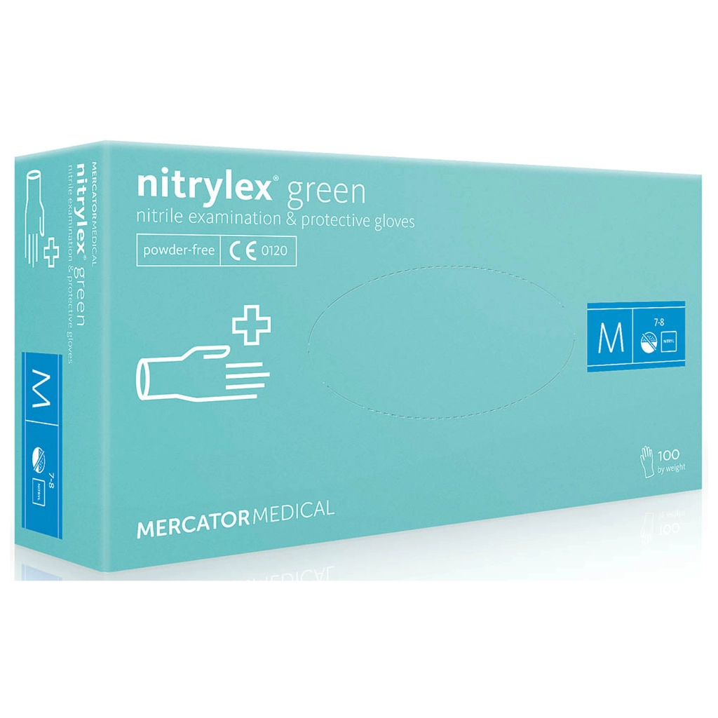 Медичні рукавички Mercator Medical Nitrylex Green Нітрилові Неопудрені діагностичні Розмір M Зелені 100 шт. (5906615027454) Медичні рукавички Mercator Medical Nitrylex Green Нітрилові Неопудрені діагностичні Розмір M Зелені 100 шт. (5906615027454)