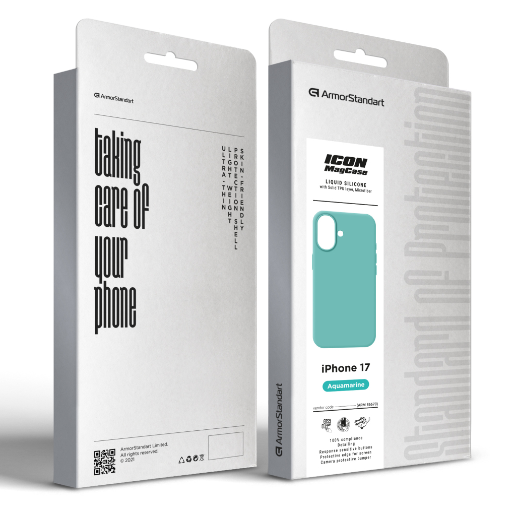 Чохол до мобільного телефона Armorstandart ICON2 MagCase Apple iPhone 17 Aquamarine (ARM86670) Чохол до мобільного телефона Armorstandart ICON2 MagCase Apple iPhone 17 Aquamarine (ARM86670)