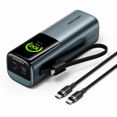 Батарея універсальна VENTION 20000 mAh 165W Gray TFT Display Type (FKFH0)