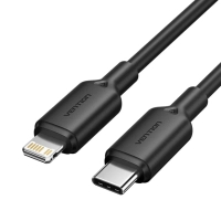 Дата кабель USB-C to Lightning 1.0m 3A black Vention (LAKBF)