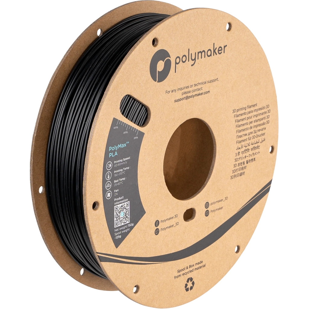 Пластик для 3D-принтера Polymaker TOUGH PLA 1,75mm 0,75kg BLACK (PA06001)