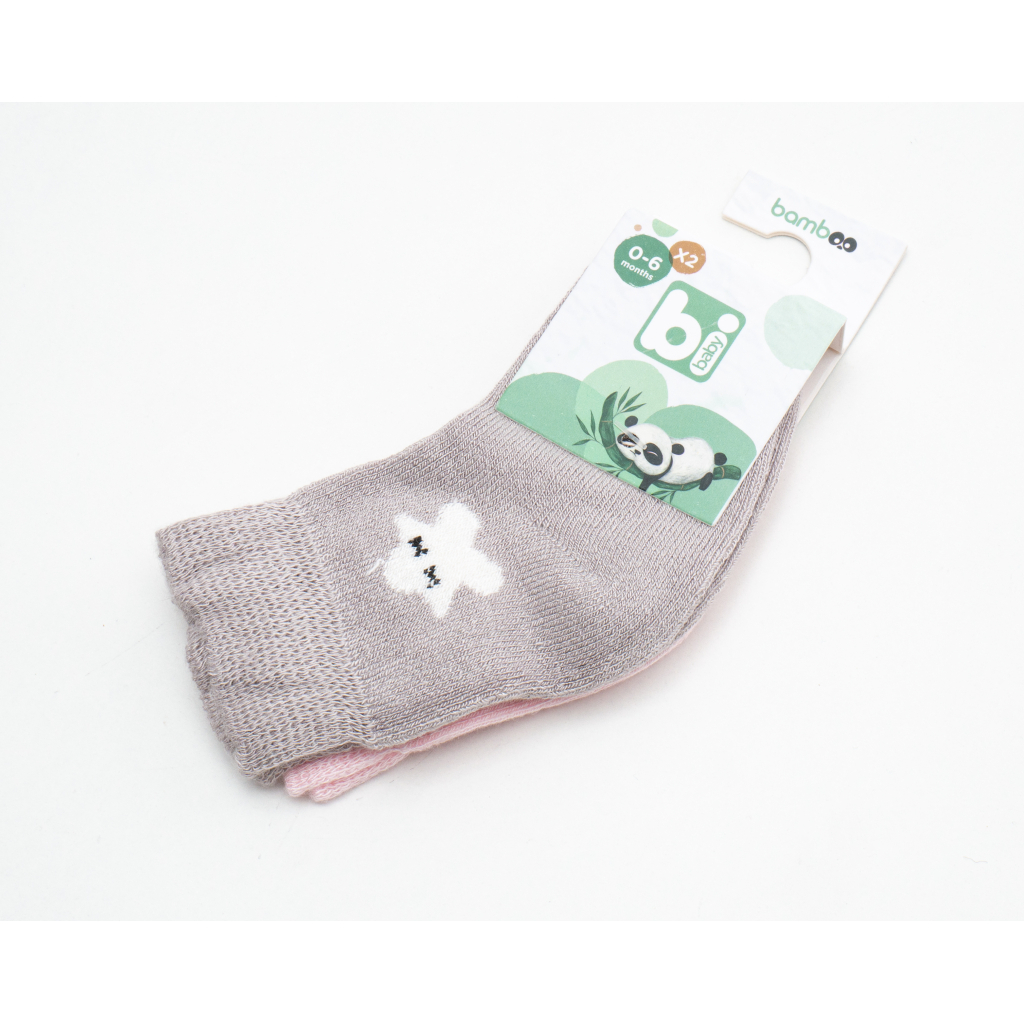 Шкарпетки дитячі Bibaby із зайчиком (68384-0-6-pinkgray)