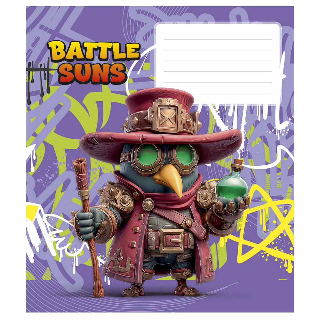 Зошит Школярик Battle Suns 12 аркушів коса лінія (012-3757C) Зошит Школярик Battle Suns 12 аркушів коса лінія (012-3757C)