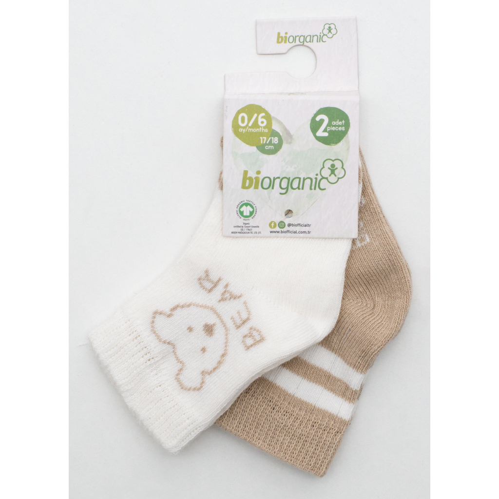 Шкарпетки дитячі Bibaby з ведмедиком (68408-0-6-beige)