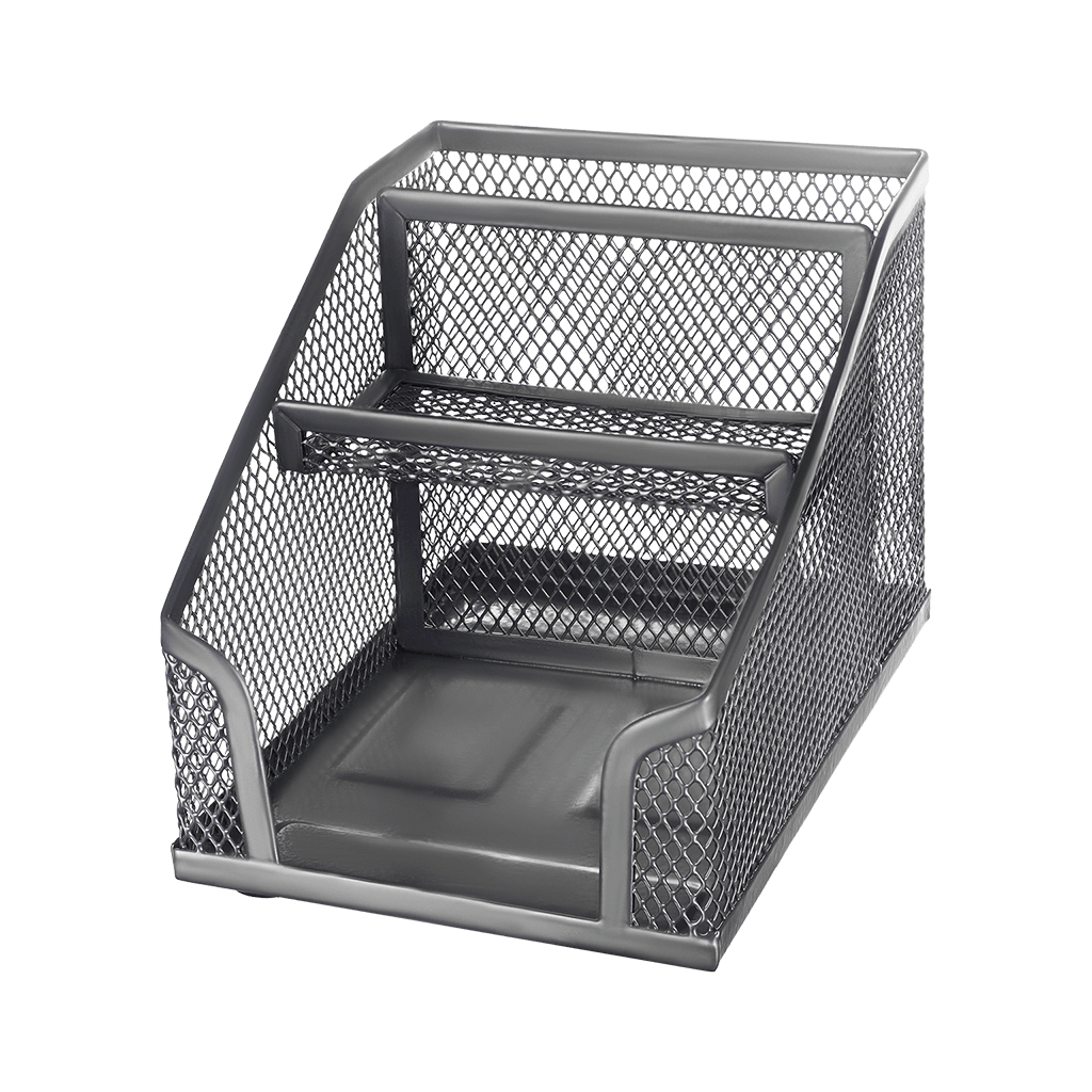 Підставка для дрібниць Buromax 152 x 102 x 103 мм, металева, срібна (BM.6245-24)