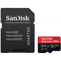 Карта пам'яті SanDisk 64GB microSD class 10 V30 A1 UHS-I U3 4K Extreme Pro (SDSQXCG-064G-GN6MA)