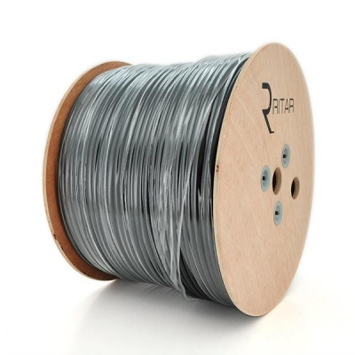 Network cable Ritar FTP 305m, cat 6, CU, КНПЕ 4*2*0.54mm, Black, outdoor (00553)