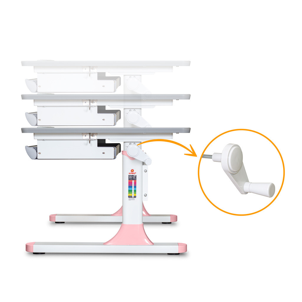 Парта Mealux Edmonton Multicolor Pink Lite (BD-610 W/MC + PN Lite)