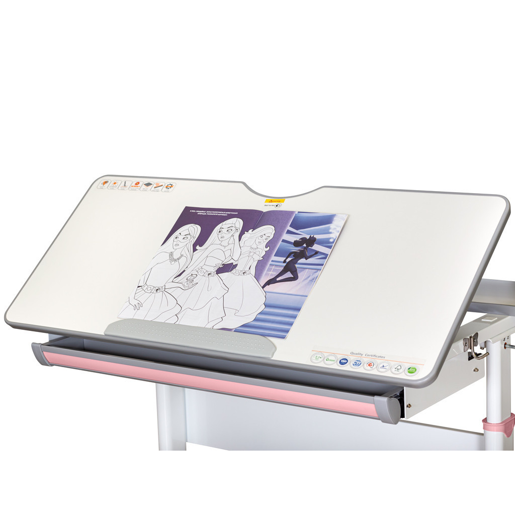 Парта Mealux Edmonton Multicolor Pink Lite (BD-610 W/MC + PN Lite)
