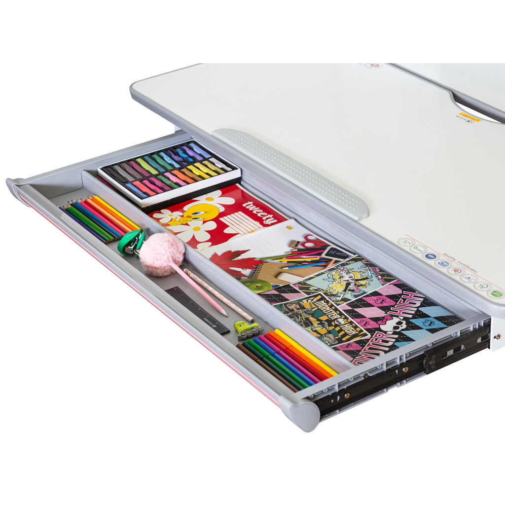 Парта Mealux Edmonton Multicolor Pink Lite (BD-610 W/MC + PN Lite)
