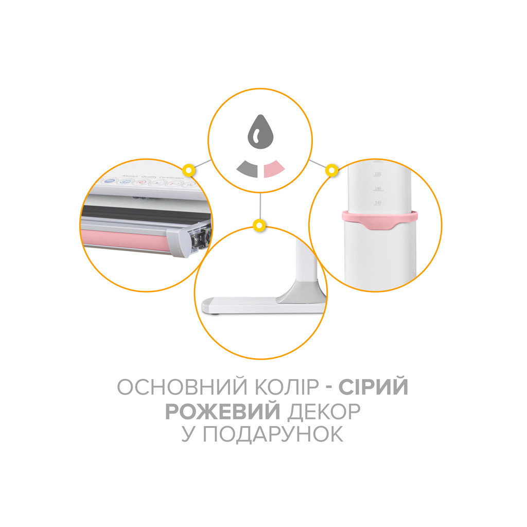 Парта Mealux Edmonton Multicolor Pink Lite (BD-610 W/MC + PN Lite)