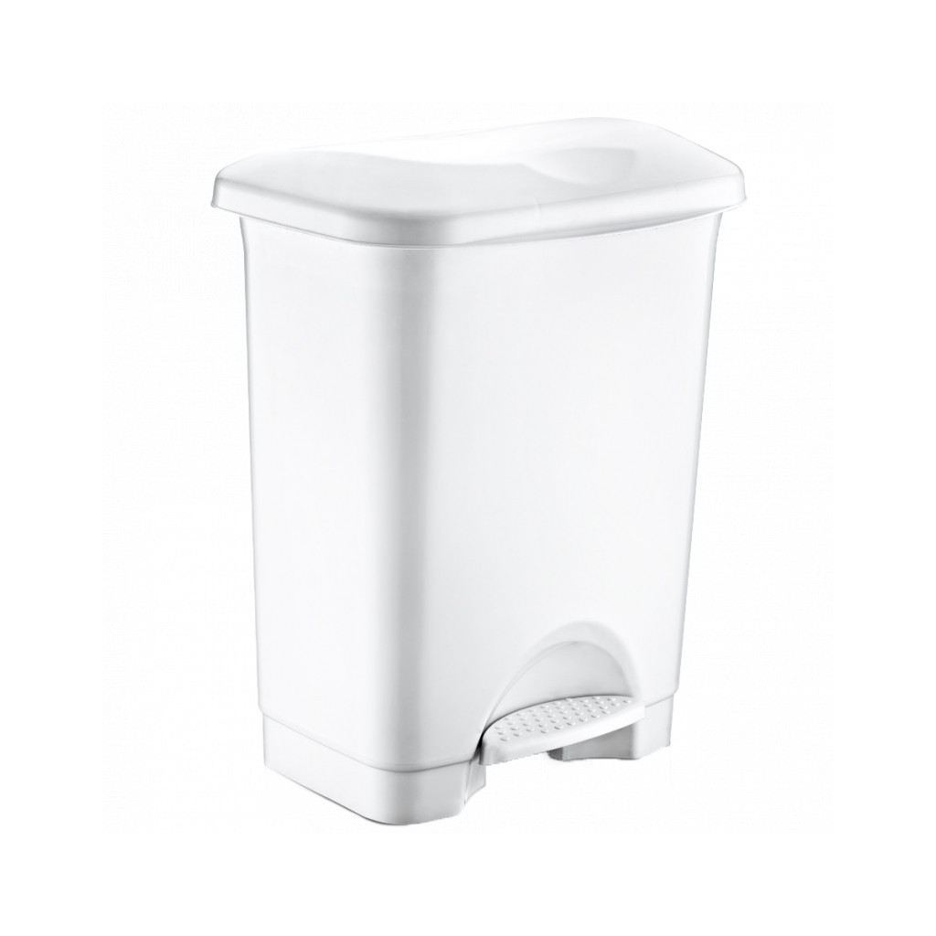 Контейнер для сміття Irak Plastik Stella з педаллю білий 45 л (4569)