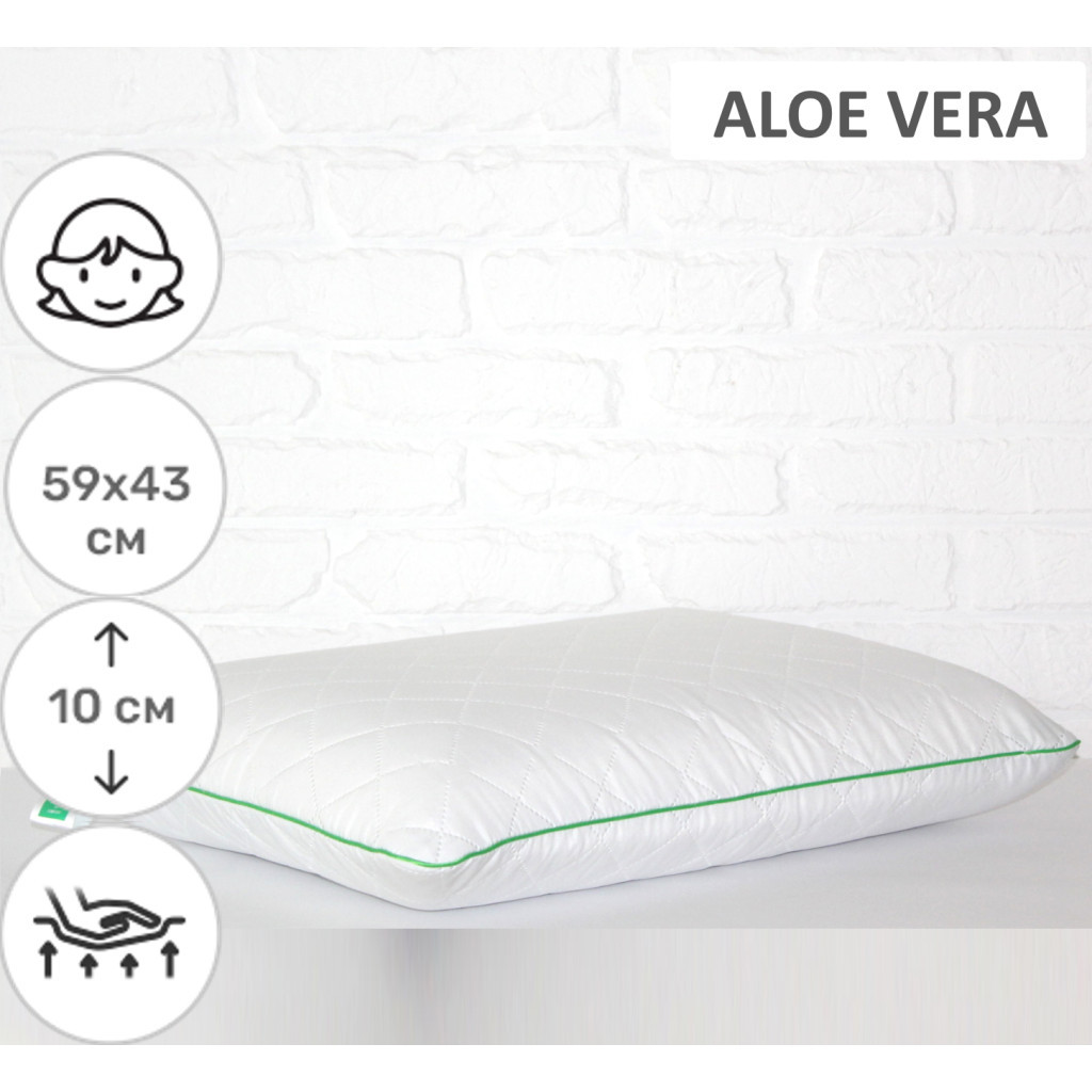 Подушка MirSon ортопедична 6082 Steep Line Aloe Vera WoMen 59х43х10 (2200003262360) Подушка MirSon ортопедична 6082 Steep Line Aloe Vera WoMen 59х43х10 (2200003262360)