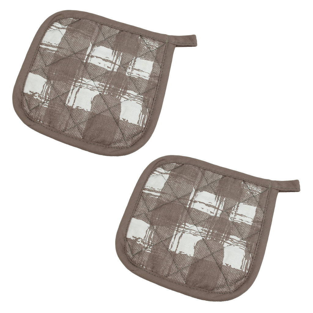 Кухонна прихватка Home Line Набір Капучино + клітинка 20х20см (163504) Кухонна прихватка Home Line Набір Капучино + клітинка 20х20см (163504)