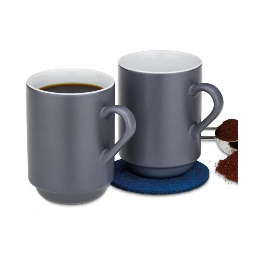 Набір чашок Kela Mattia 300 мл 2 шт Grey (12757) Набір чашок Kela Mattia 300 мл 2 шт Grey (12757)