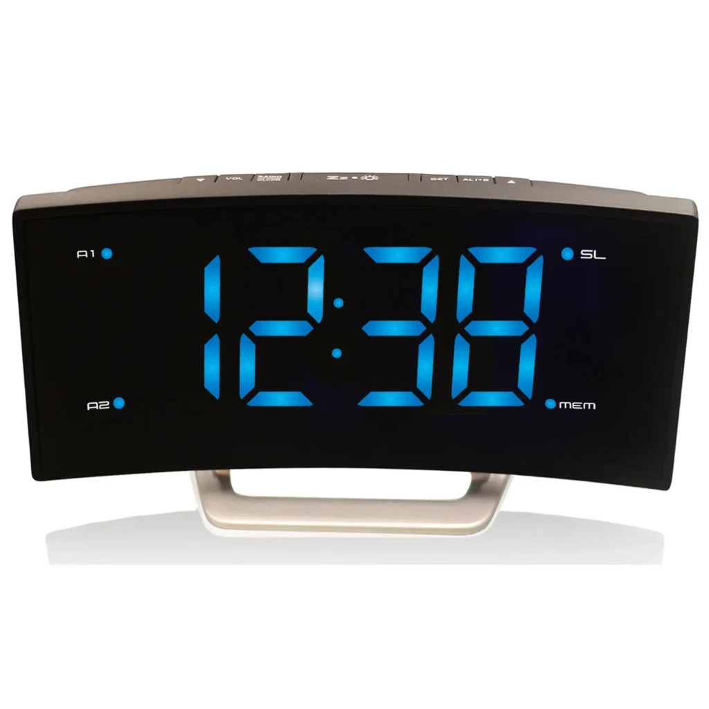 Настільний годинник Technoline WT460 Blue LED з радіо Black/Silver (DAS301824)