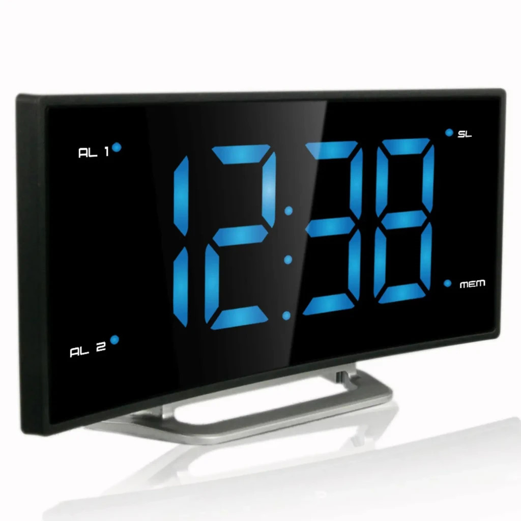 Настільний годинник Technoline WT460 Blue LED з радіо Black/Silver (DAS301824)