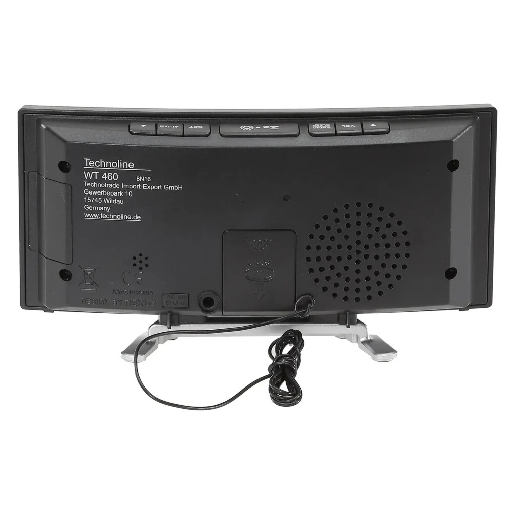 Настільний годинник Technoline WT460 Blue LED з радіо Black/Silver (DAS301824)