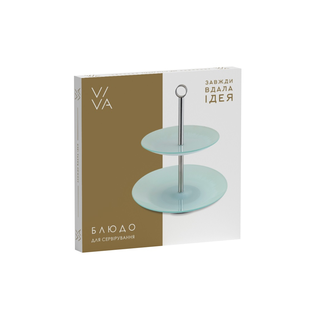 Фруктовниця Viva Silver Base Двоярусна 25 / 20 см (S3020SS/M2-Silver)