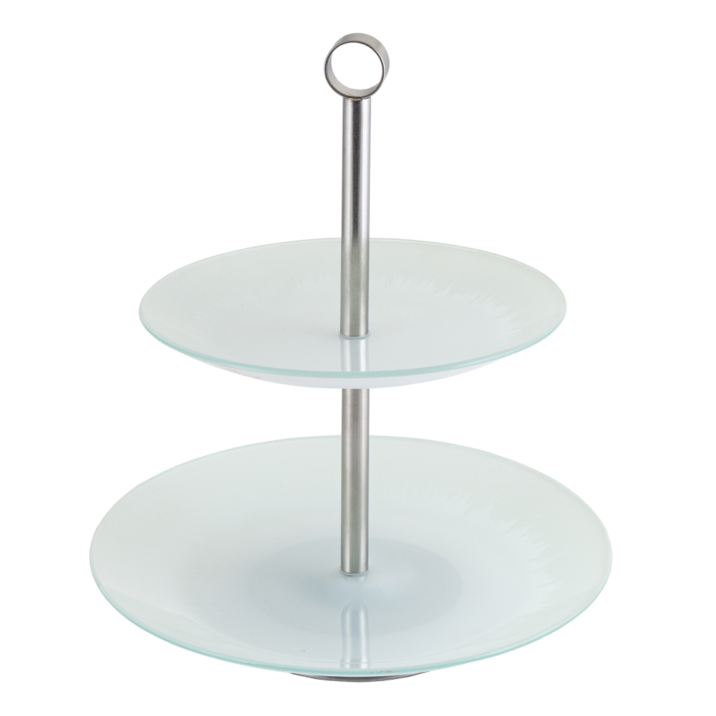 Фруктовниця Viva Silver Base Двоярусна 25 / 20 см (S3020SS/M2-Silver)