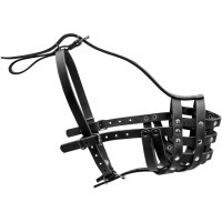Muzzle for dogs Collar solid (Mastino, Bullmastiff, Rottweiler) black (06201)