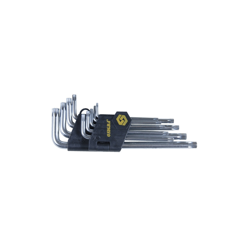 Ключ Sigma набір TORX 9шт T10-T50мм CrV, довгі з отвором (4022231)