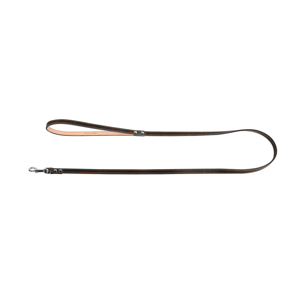 Повідець для собак Collar одинарний з прошивкою Ш 12 мм Д 122 см чорний (04481)