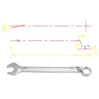 KING TONY 45 degree 9 mm angled spanner (1063-09)