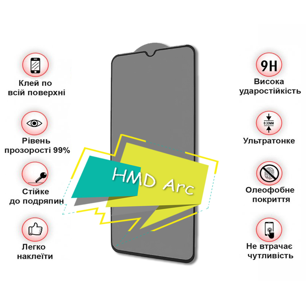 Скло захисне BeCover HMD Arc Black (713412)