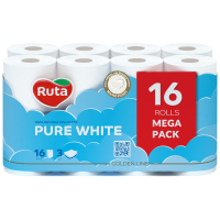 Toilet paper Ruta Pure White 3 layers 16 rolls (4820023748538)