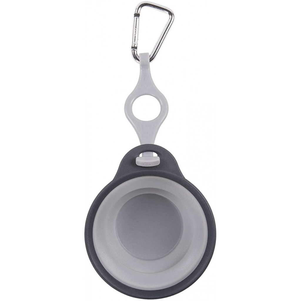 Посуд для собак Dexas Дорожня складна миска Тревел Кап з кріпленням на пляшку 240 мл (світло-сіра) (0084297308971)