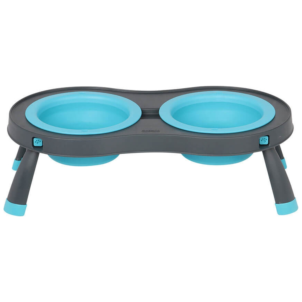 Посуд для собак Dexas Миска подвійна на складній підставці-велика 600 мл блакитна (0084297306892)