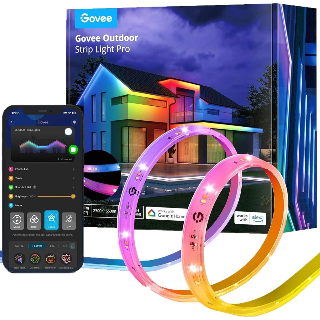 Світлодіодна стрічка Govee H70A1 Phantasy Outdoor LED, 10.0m, RGBICWW, WI-FI/Bluetooth, white (H70A13D1)