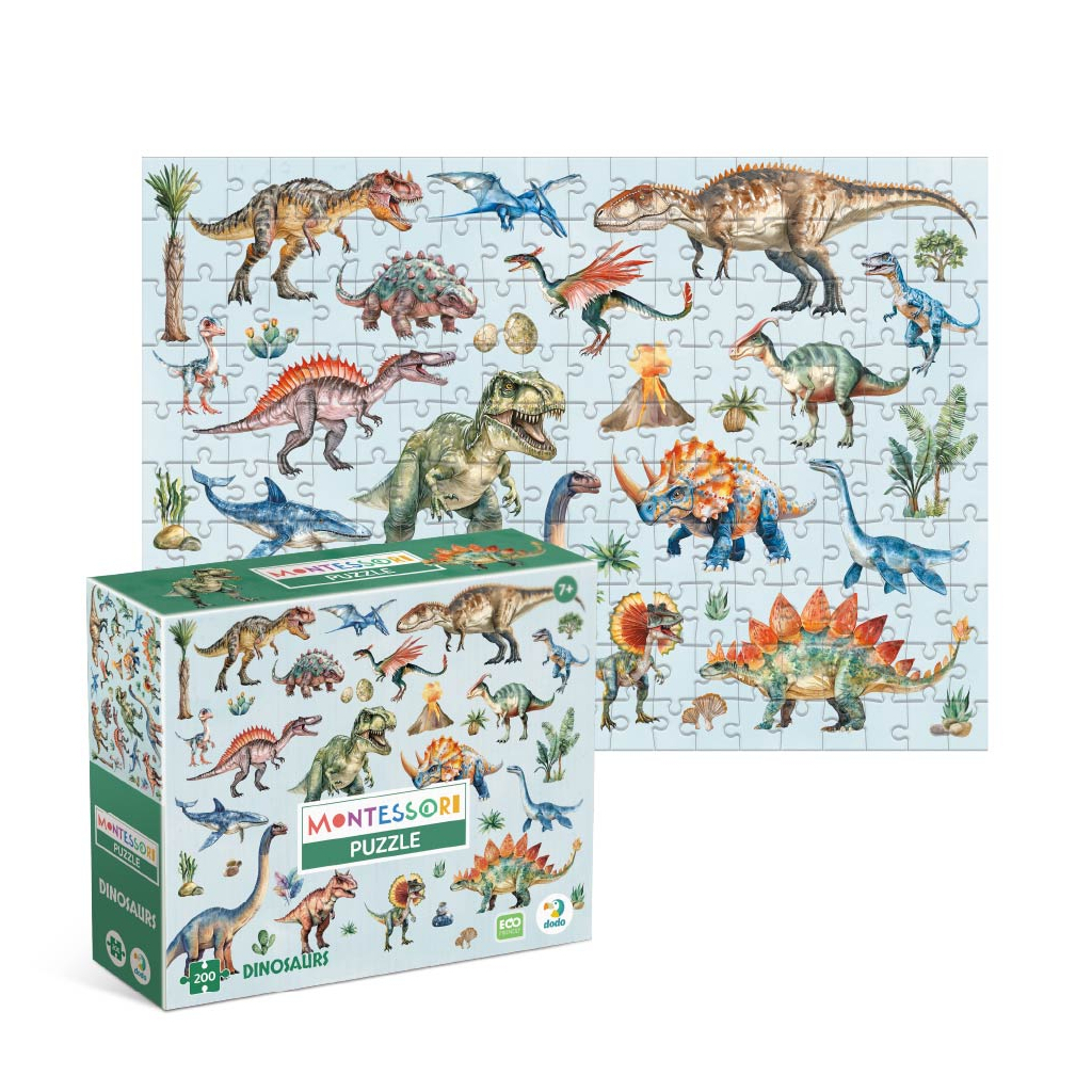 Пазл DoDo Монтессорі Динозаври, 200 елементів (300631) Пазл DoDo Монтессорі Динозаври, 200 елементів (300631)