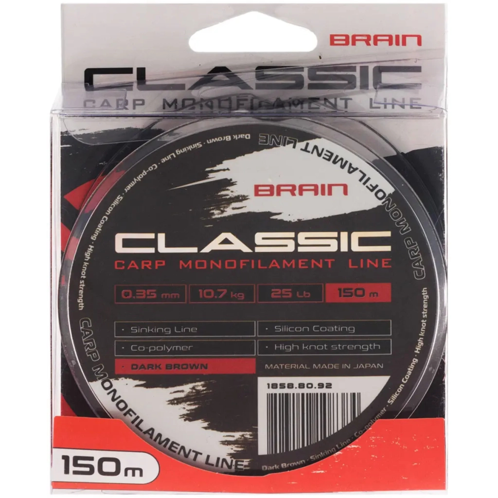 Волосінь Brain Classic Carp Line (dark brown) 150m 0.35mm 25lb 10.7kg (1858.80.92) Волосінь Brain Classic Carp Line (dark brown) 150m 0.35mm 25lb 10.7kg (1858.80.92)