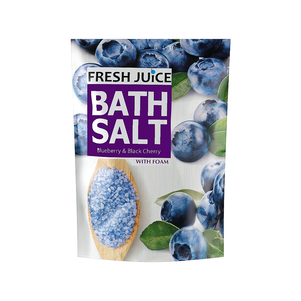 Сіль для ванн Fresh Juice Blueberry & Black Cherry Дой-пак 500 г (4823015937613)