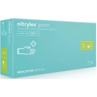 Medical gloves Mercator Medical Nitrylex Green Nitrile Non-powdered diagnostic gloves Size S Green 100 pcs. (5906615027447)